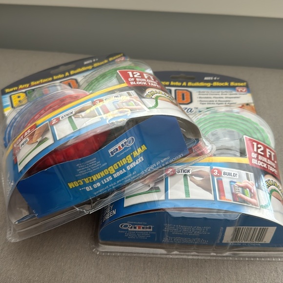 Set of 2 - Bonanza Building Block Lego Tape 4 Pack of 3 Ft Rolls - Picture 3 of 5